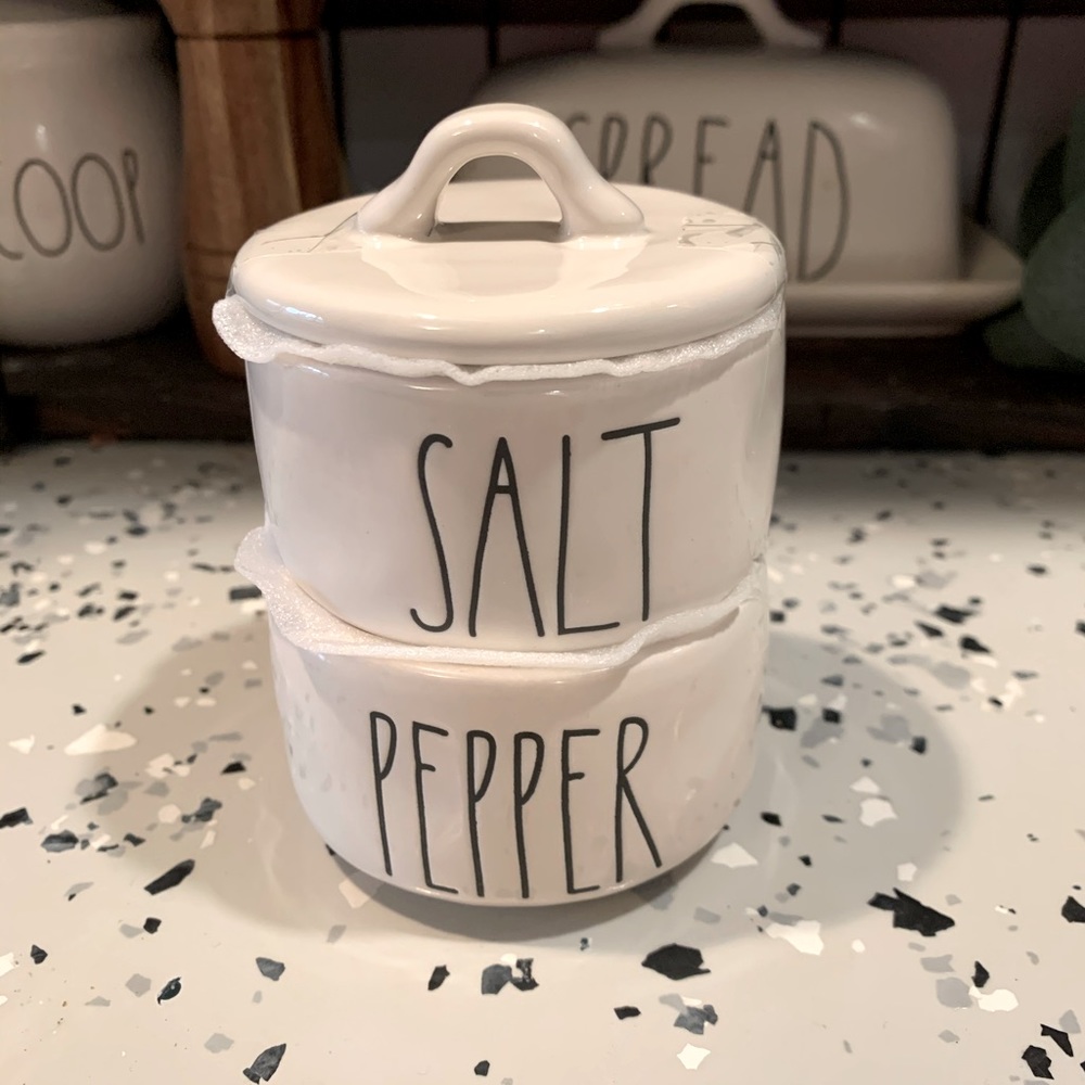 Rae Dunn Salt and Pepper stacker BNIP